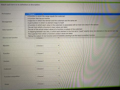 Solved Match Each Term To Its Definition Or Description Chegg