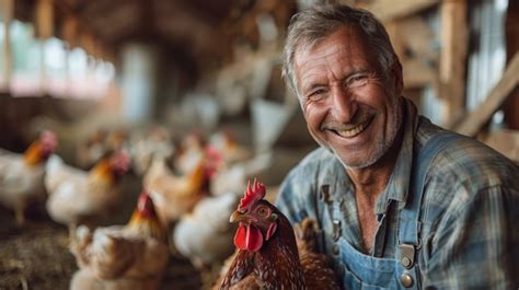 Escena De Una Granja De Pollos Con Aves De Corral Y Personas Foto Gratis