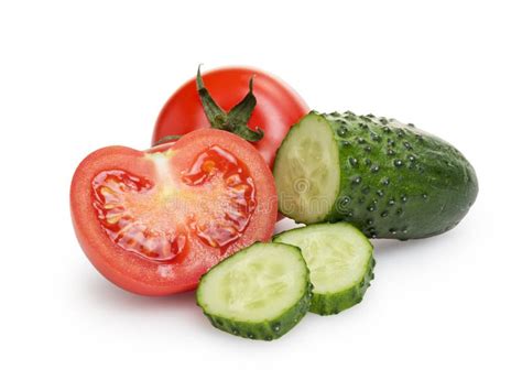 Sliced Tomato And Cucumber Stock Image Image Of Heap 30086699