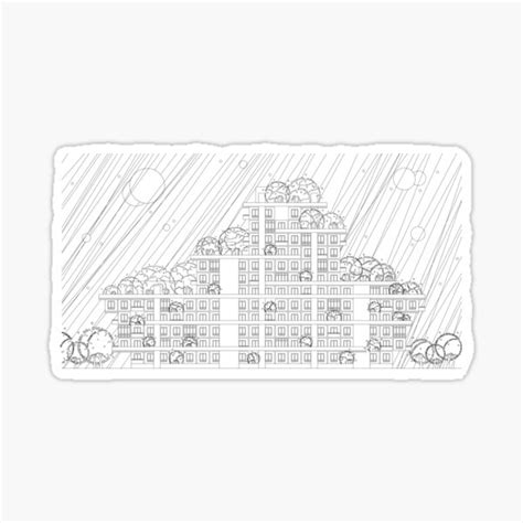 "Vector black and white cityscape illustration" Sticker for Sale by ...