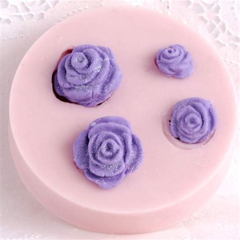 Rose Flexible Silicone Mold Create Four Roses Using Fondant Etsy