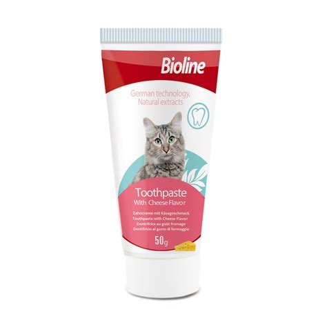 BIOLINE Toothpaste Toothbrush With Cheese Flavor For Cats Dental