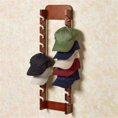 Touch Of Class Wooden Ball Cap Display Wall Rack Mission Red Oak