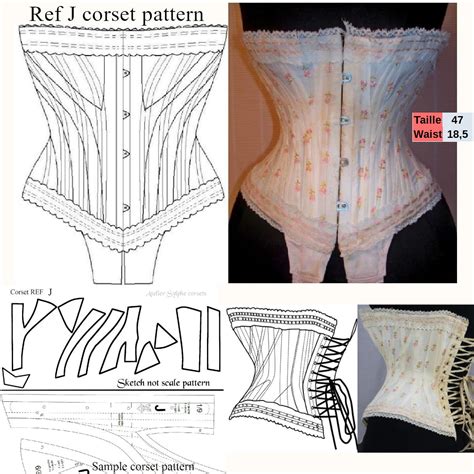 Ref J Patronage De Corset Ancien De Mariage Marque Jb Taille Cm