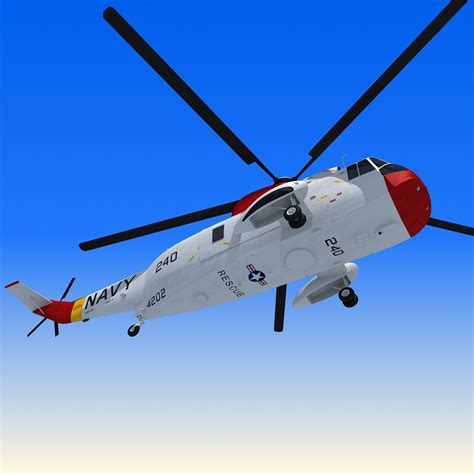 Military Helicopter Sikorsky SH-3 Sea King 3D Model – 3D Horse