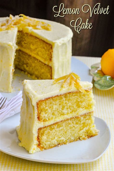 Lemon Velvet Cake - homemade, light textured, and great lemon flavour!