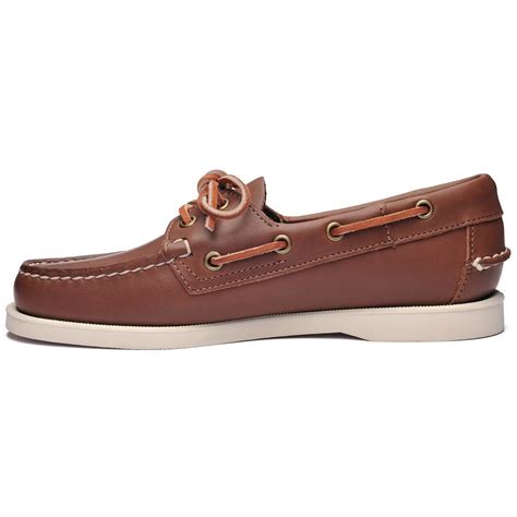 Sebago Chaussures Bateaux Pour Femme En Cuir Marron Clair Portland