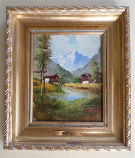 Carlo Mancini Signed Italian Listed Artist Rural Landscape Scene