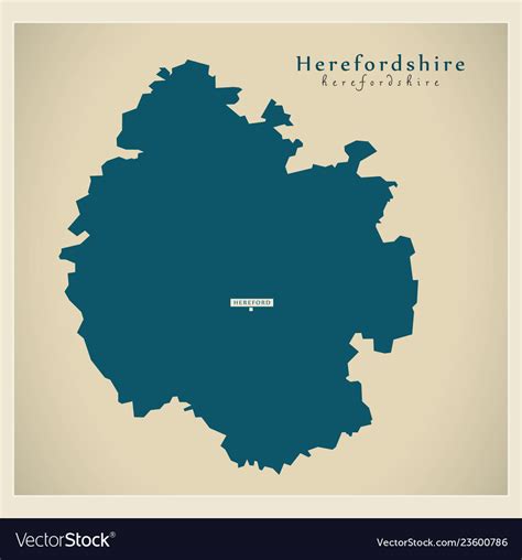 Modern Map Herefordshire Unitary Authority Vector Image