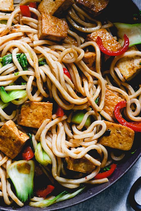 Soy Braised Tofu And Vegetable Udon Noodle Stir Fry Joanne Eats Well