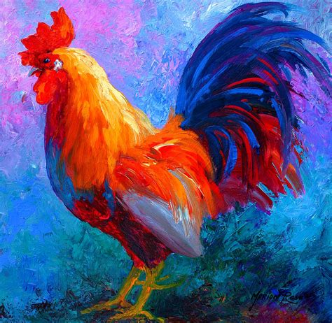 Rooster Bob Painting by Marion Rose