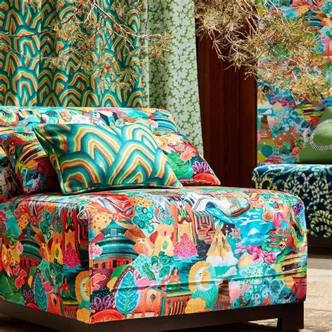 Journey Of Discovery Fabric Ionian Harissa Emerald By Harlequin