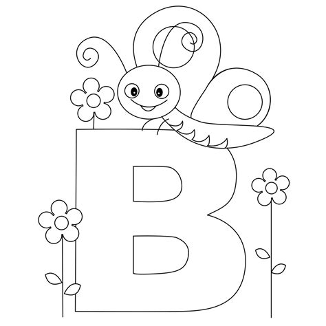 Animal Alphabet - Letter B Coloring - Butterfly Coloring ~ Child Coloring