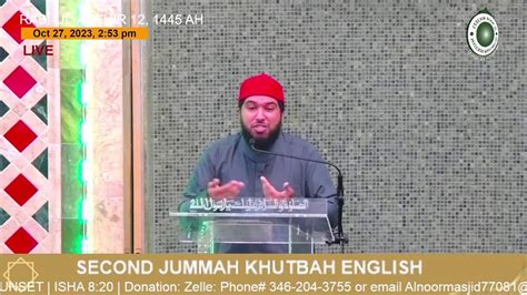 SECOND JUMMAH KHUTBAH YouTube