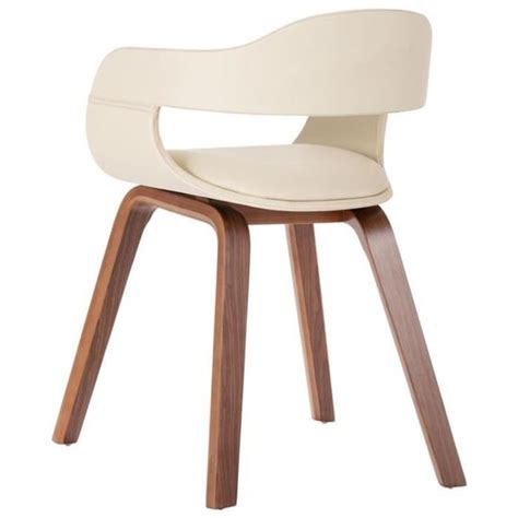 Neuf Chaise De Salle Manger Blanc Bois Courb Et Similicuir En Stock