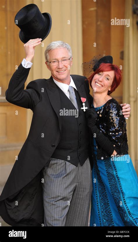 Entertainer Paul O'Grady, 53, at Buckingham Palace with daughter Sharyn ...