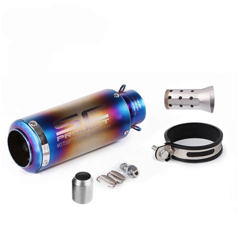 Sc Universal 51mm Motorcycle Exhaust Pipe Locomotives Professional Stainless Steel Tailpipe