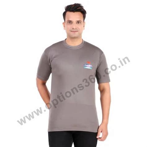 Unisex Grey Round Neck Dri Fit Tshirt Solid At Rs 55 Piece In New