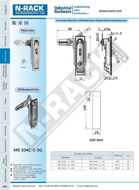 Stainless Steel Panel Lock At Rs Piece Panel Lock In Bengaluru