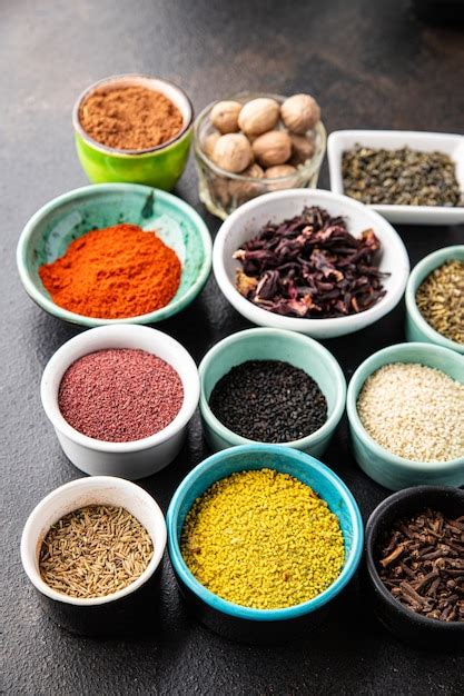 Premium Photo Mix Spices Seasoning Different Types Pungent And Spicy