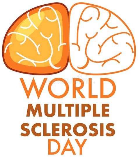 World Multiple Sclerosis Day Logo Or Banner On World Map Background