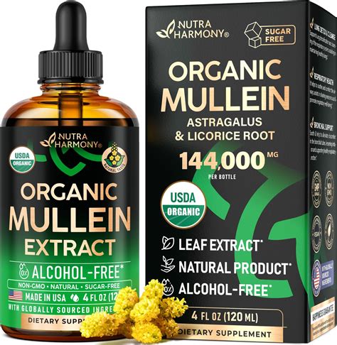 Amazon Mullein Drops For Lungs Usda Organic Liquid Mullein