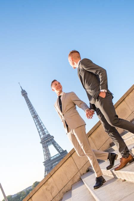 Gay Same Sex Proposal Engagement Paris Eiffel Tower Stairs The Parisian Photographers