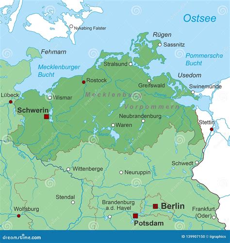 Germany - Map of Germany - `Mecklenburg Vorpommern` - High Detailed ...