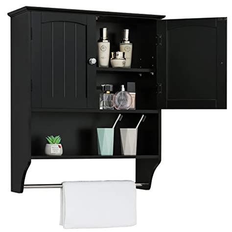 Iwell Medicine Cabinet With Doors Adjustable Shelf Bathroom Wall