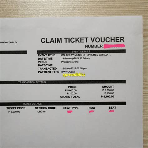 Coldplay Live in Manila Day 1 Concert Ticket 2024 UBC, Tickets ...