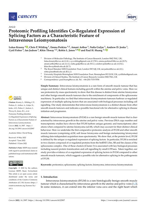 Pdf Proteomic Profiling Identifies Co Regulated Expression Of