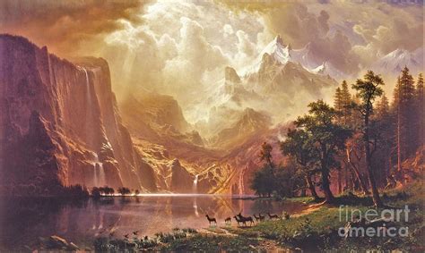 Among The Sierra Nevada Mountains California By Albert Bierstadt