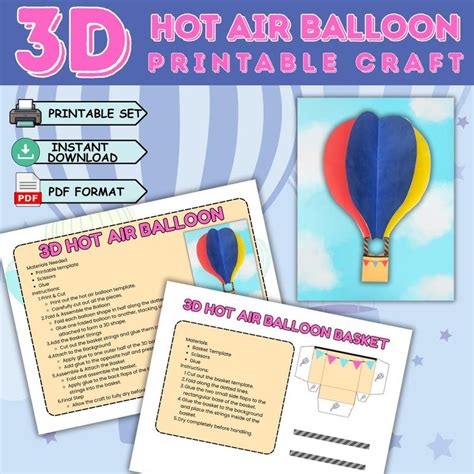 3d Hot Air Balloon Etsy