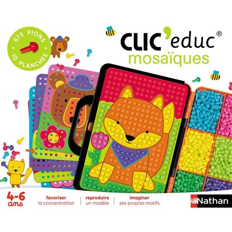 Jeu Éducatif Clic Educ Mosaique Nathan Apprentissage par le jeu Jeu