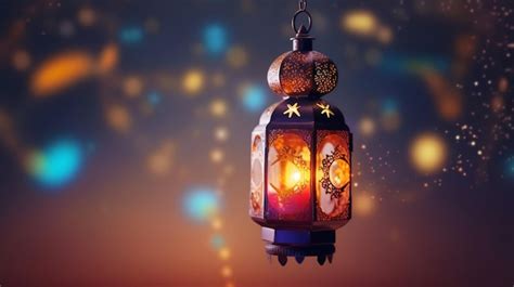 Premium AI Image A Lantern With The Words Ramadan On It