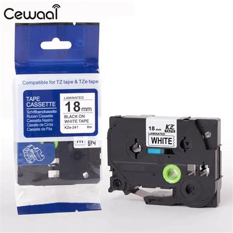 Cewaal Tze Tze Tze Mm Black On White Label Tape Compatible