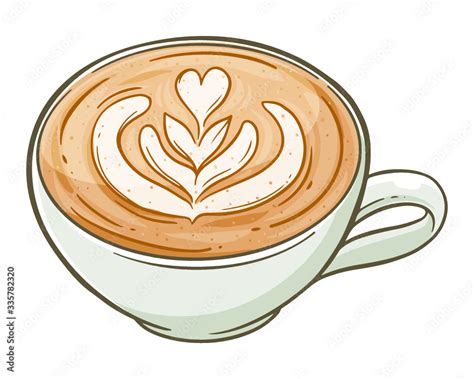 cup of coffee with latte art Stock Vector | Adobe Stock