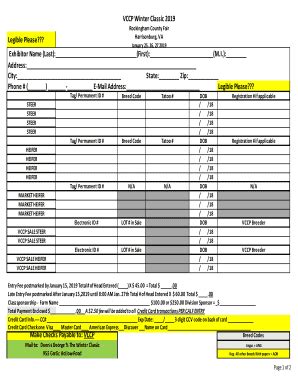 Fillable Online Vccp Winter Classic Entry Form Xls Compatibility