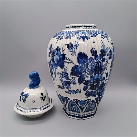 De Porceleyne Fles Delft Royal Delft Fles Vase Mit Deckel 1