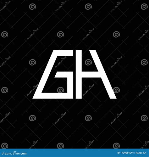 GH Logo Abstract Monogram Isolated On Black Background Stock