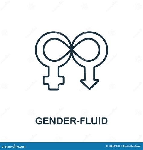 Gender Fluid Icon From Lgbt Collection Simple Line Gender Fluid Icon