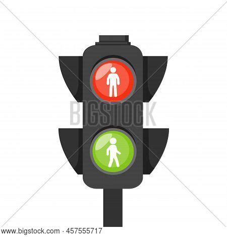 Stock Vector Traffic Lights Isolated On White Background And Cartoon