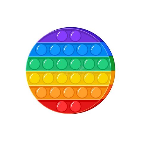 Popit Vector Toy Rainbow Push Bubbles Fidget Icon Sensory Game