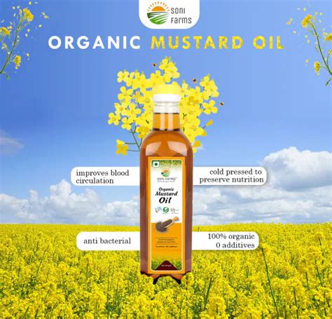 Soni Farms Organic Mustard Oil Cold Pressed Kachi Ghani Sarson Ka Tel