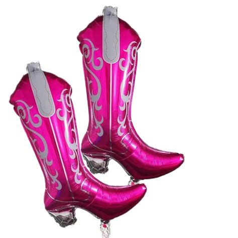 4pcs Cowgirl Boot Balloons 30 Inch Pink Boot Foil Balloon For Last