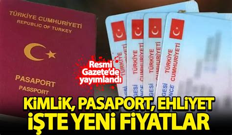 2024 Yeni kimlik pasaport ehliyet İşte Fiyatlar Habervakti son