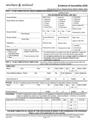 Evidence Of Insurability EOI Fill And Sign Printable Template Online