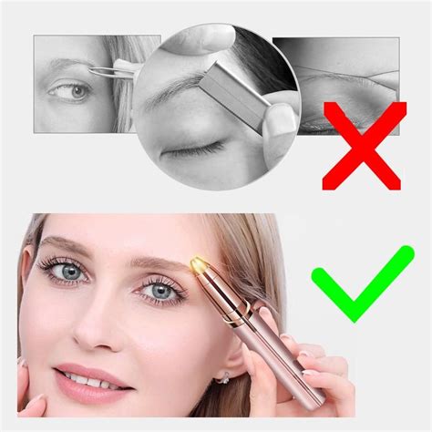 Cheap K Gold Plated Electric Eyebrow Trimmer Makeup Painless Eye Brow