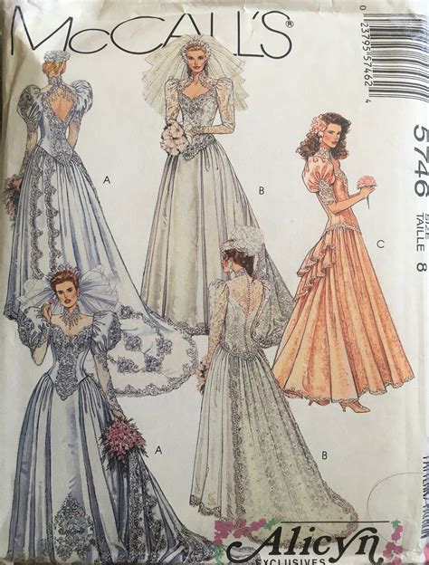 Mccalls 5746 Sewing Pattern Vintage Uncut Etsy Wedding Dress