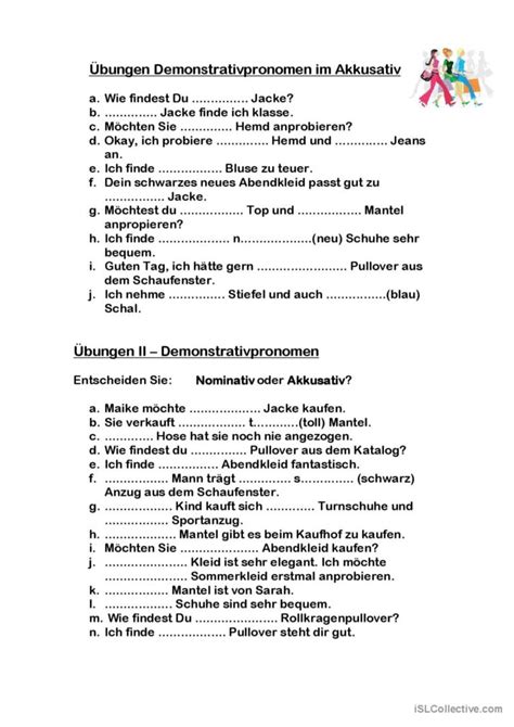 Demonstrativpronomen Deutsch DAF Arbeitsblätter pdf doc